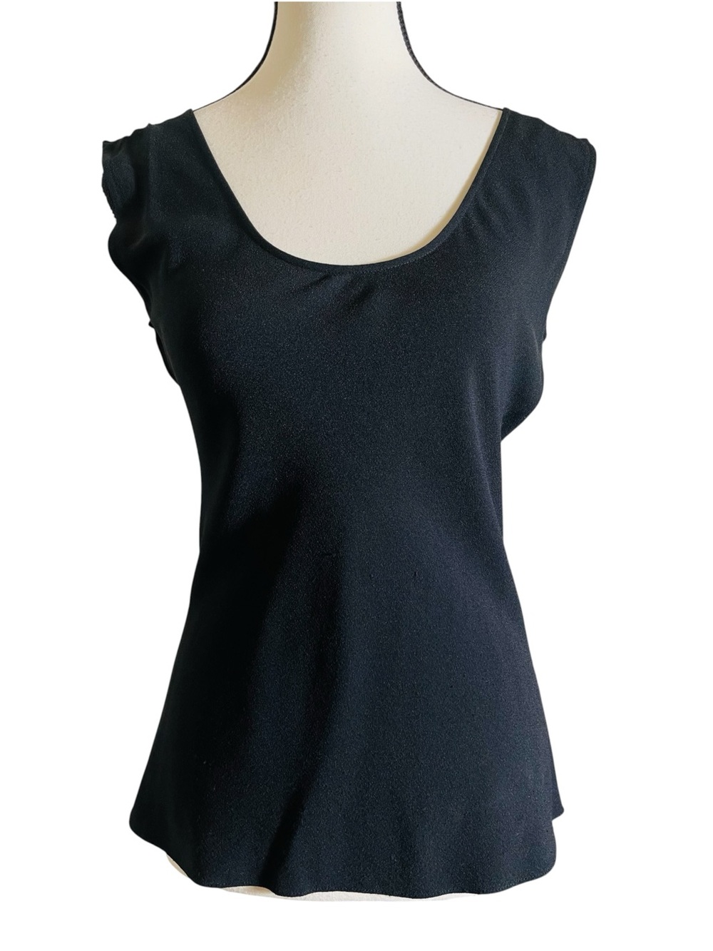 Cowl Back Tank Open Back Minimalist Quiet Luxury Theory Black P - Picture 4 of 8